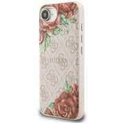 Husa premium pentru  iPhone 16e compatibila MagSafe Guess Luxury Series - Roz neon
