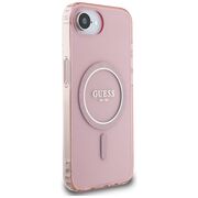 Husa premium pentru  iPhone 16e compatibila MagSafe Guess Luxury Series - Roz pal