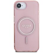 Husa premium pentru  iPhone 16e compatibila MagSafe Guess Luxury Series - Roz pal