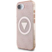 Husa premium pentru  iPhone 16e compatibila MagSafe Guess Luxury Series - Roz