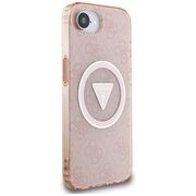 Husa premium pentru  iPhone 16e compatibila MagSafe Guess Luxury Series - Roz