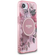 Husa premium pentru  iPhone 16e compatibila MagSafe Guess Luxury Series - Roz