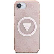 Husa premium pentru  iPhone 16e compatibila MagSafe Guess Luxury Series - Roz
