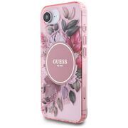 Husa premium pentru  iPhone 16e compatibila MagSafe Guess Luxury Series - Roz