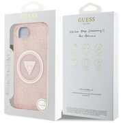 Husa premium pentru  iPhone 16e compatibila MagSafe Guess Luxury Series - Roz