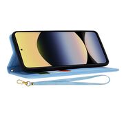Husa tip carte pentru  Xiaomi Redmi Note 14 4G, functie stand si port carduri, Albastru