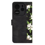 Husa tip carte pentru  Xiaomi Redmi Note 14 4G, functie stand si port carduri, Negru