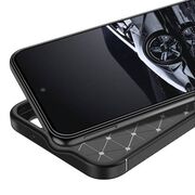 Husa de protectie pentru  Samsung Galaxy S25 Edge Auto Focus Slim, Anti-Scratch, cu fibra de carbon si protectie lentile - Negru