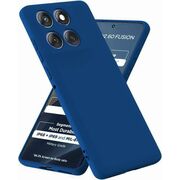 Husa pentru  Motorola Edge 60 Fusion Liquid Silicone, subțire, captusita cu microfibra, anti amprentă, protectie cameră foto, Albastru