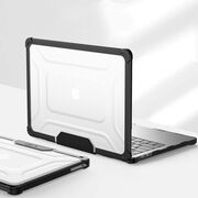 Carcasa pentru MacBook Air 13 2025 / 2024 / 2022 M4, M3, M2 ProShield Ergonomic cu suport integrat - stil elegant si confort la tastare - transparent / negru