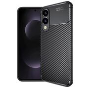 Husa de protectie pentru  Samsung Galaxy S25 Edge Auto Focus Slim, Anti-Scratch, cu fibra de carbon si protectie lentile - Negru