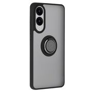 Husa de protectie pentru  Samsung Galaxy S25 Edge premium cu inel stand rotativ, suport magnetic si bumper anti-alunecare - Negru