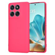 Husa pentru  Motorola Edge 60 Fusion Liquid Silicone, subțire, captusita cu microfibra, anti amprentă, protectie cameră foto, Fucsia