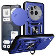 Husa pentru  Nothing Phone (3a) Pro Ring Armor Kickstand Tough Rugged Cover cu protectie camera, Albastru