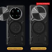 Husa pentru  Nothing Phone (3a) Pro cu protecție pentru cameră și suport magnetic integrat Ring Shockproof, Negru