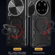 Husa pentru  Nothing Phone (3a) Pro cu protecție pentru cameră și suport magnetic integrat Ring Shockproof, Negru