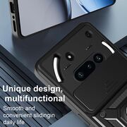 Husa pentru  Nothing Phone (3a) Ring Armor Kickstand Tough Rugged Cover cu protectie camera, Albastru