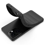 Husa pentru  Oppo Reno 13F, 13FS 4G, 5G Liquid Silicone, Microfibre Lining, Non-Slip Airbag Design, Negru