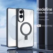 Husa pentru  Samsung Galaxy S25 Edge compatibila MagSafe, Flowing Lines Comfort Grip - transparent