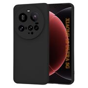 Husa pentru  Xiaomi 15 Ultra Liquid Silicone, subțire, captusita cu microfibra, anti amprentă, protectie cameră foto, Negru
