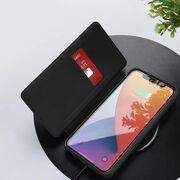 Husa pentru Moto G75 tip carte BookFlip, inchidere magnetica, Negru royal
