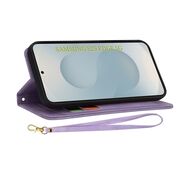 Husa tip carte pentru  Samsung Galaxy S25 Edge, functie stand si port carduri, Mov