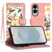 Husa tip carte pentru  Samsung Galaxy S25 Edge, functie stand si port carduri, Roz