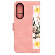 Husa tip carte pentru  Samsung Galaxy S25 Edge, functie stand si port carduri, Roz