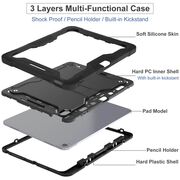 [Pachet 360°] Husa + folie din sticla pentru  Samsung Galaxy Tab S10 FE Plus Rugged Heavy Duty - Roz