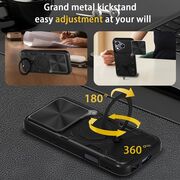 Husa pentru  Honor 400 Lite cu protecție pentru cameră și suport magnetic integrat Ring Shockproof, Negru