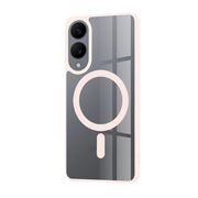 Huse pentru  Samsung Galaxy S25 Edge cu MagSafe Crystal Clear Back Series - Roz