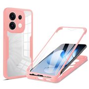 Set 360: Husa cu folie integrata pentru  Oppo Reno 13 Protectie 360 fata / spate - Roz