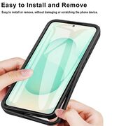 Set 360: Husa cu folie integrata pentru  Samsung Galaxy S25 Edge Protectie 360 fata / spate - Negru