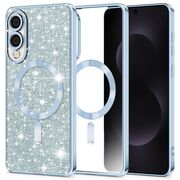 Husa pentru  Samsung Galaxy S25 Edge cu MagSafe Sparkle Glare Detachable Layer, cu protectie lentile - Albastru deschis