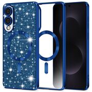 Husa pentru  Samsung Galaxy S25 Edge cu MagSafe Sparkle Glare Detachable Layer, cu protectie lentile - Albastru