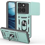Husa pentru  Motorola Edge 60 Fusion Ring Armor Kickstand Tough Rugged Cover cu protectie camera, Verde