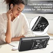 Husa pentru  Honor 400 Lite Ring Armor Kickstand Tough Rugged Cover cu protectie camera, Negru