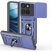 Husa pentru  Motorola Edge 60 Fusion Ring Armor Kickstand Tough Rugged Cover cu protectie camera, Albastru