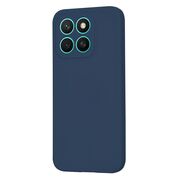 Husa pentru  Honor X8c Liquid Silicone, subțire, captusita cu microfibra, anti amprentă, protectie cameră foto, Albastru