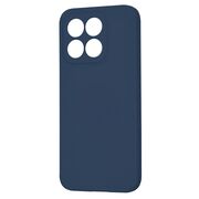 Husa pentru  Honor X8c Liquid Silicone, subțire, captusita cu microfibra, anti amprentă, protectie cameră foto, Albastru