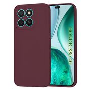 Husa pentru  Honor X8c Liquid Silicone, subțire, captusita cu microfibra, anti amprentă, protectie cameră foto, Bordeaux