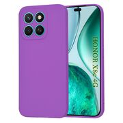 Husa pentru  Honor X8c Liquid Silicone, subțire, captusita cu microfibra, anti amprentă, protectie cameră foto, Mov