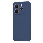 Husa pentru  Xiaomi Redmi Note 14 4G Liquid Silicone, subțire, captusita cu microfibra, anti amprentă, protectie cameră foto, Albastru