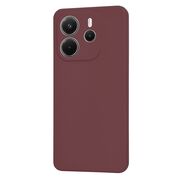 Husa pentru  Xiaomi Redmi Note 14 4G Liquid Silicone, subțire, captusita cu microfibra, anti amprentă, protectie cameră foto, Bordeaux