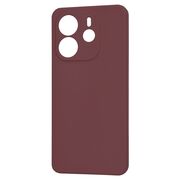 Husa pentru  Xiaomi Redmi Note 14 4G Liquid Silicone, subțire, captusita cu microfibra, anti amprentă, protectie cameră foto, Bordeaux