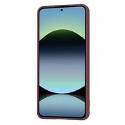 Husa pentru  Xiaomi Redmi Note 14 4G Liquid Silicone, subțire, captusita cu microfibra, anti amprentă, protectie cameră foto, Bordeaux
