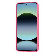 Husa pentru  Xiaomi Redmi Note 14 4G Liquid Silicone, subțire, captusita cu microfibra, anti amprentă, protectie cameră foto, Fucsia