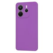Husa pentru  Xiaomi Redmi Note 14 4G Liquid Silicone, subțire, captusita cu microfibra, anti amprentă, protectie cameră foto, Mov