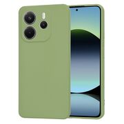 Husa pentru  Xiaomi Redmi Note 14 4G Liquid Silicone, subțire, captusita cu microfibra, anti amprentă, protectie cameră foto, Verde