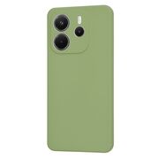 Husa pentru  Xiaomi Redmi Note 14 4G Liquid Silicone, subțire, captusita cu microfibra, anti amprentă, protectie cameră foto, Verde